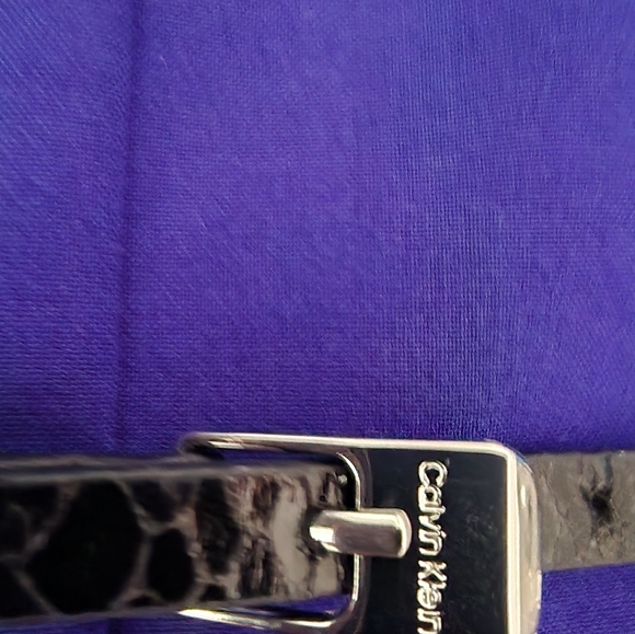 Calvin Klein Beautiful Blue Belted Sleeveless Pleated Dress - Picture 8 of 16